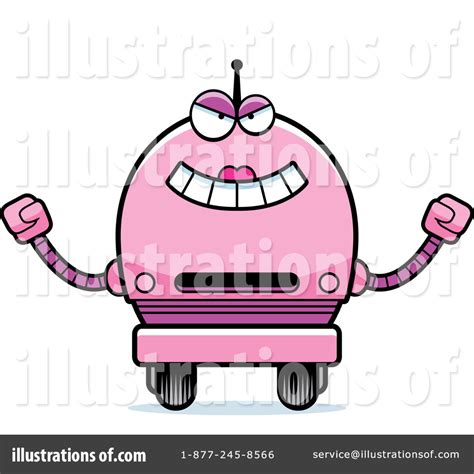 Pink Robot Clipart #1091619 - Illustration by Cory Thoman