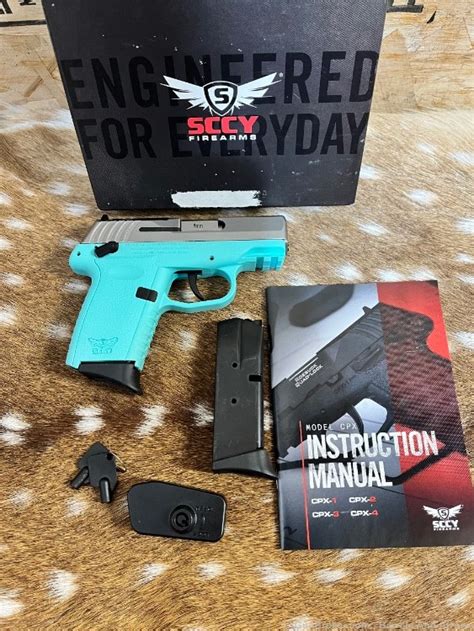 Sccy Cpx Teal Blue Frame With Stainless Slide Mm Mags And Box