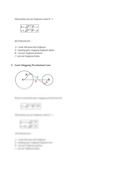 Solution Pengertian Rumus Contoh Soal Garis Singgung Lingkaran Studypool