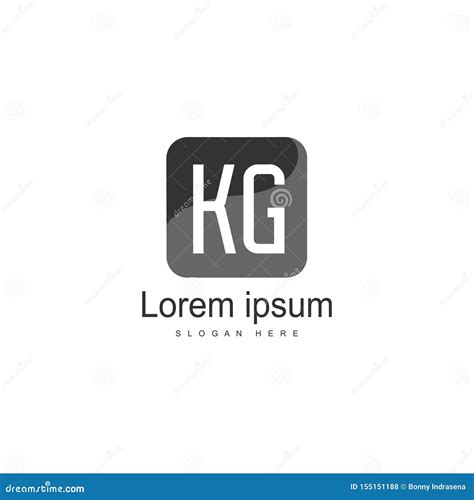 Plantilla Inicial Del Logotipo Kg Con Marco Moderno Ilustraci N