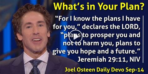 Joel Osteen September 14 2022 Daily Devotional Whats In Your Plan