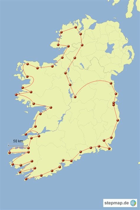 Stepmap Irland Rundreise Landkarte F R Irland