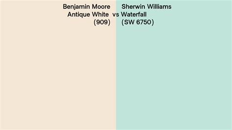 Benjamin Moore Antique White 909 Vs Sherwin Williams Waterfall Sw