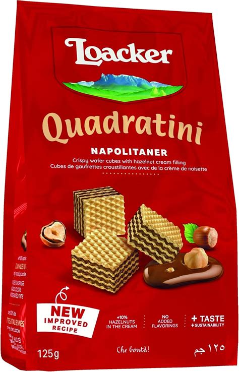 Loacker Wafers Napolitaner Hazelnut Quadratini Mini Wafer Biscuits