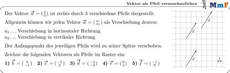 Arbeitsblatt Vektorrechnung In Der Ebene I