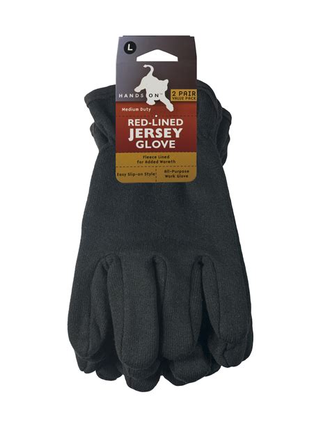 Ct7100 L 2pk Red Fleece Lined Brown Jersey Gloves 2 Pair Value Pack