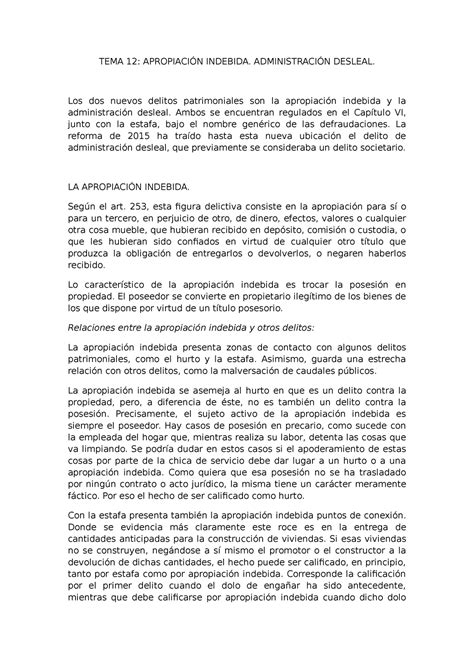 Delitos De Apropiaci N Indebida Administraci N Desleal Penal Iii