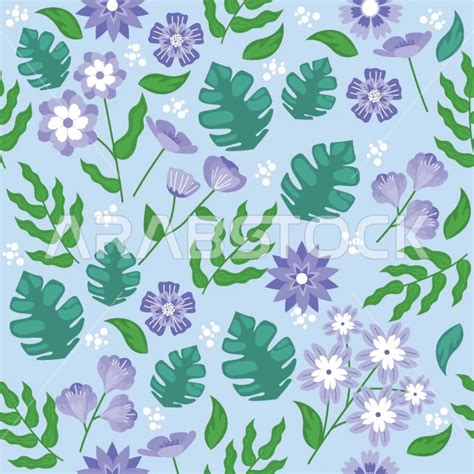 Vector nature flowers background with blue background ready design ...