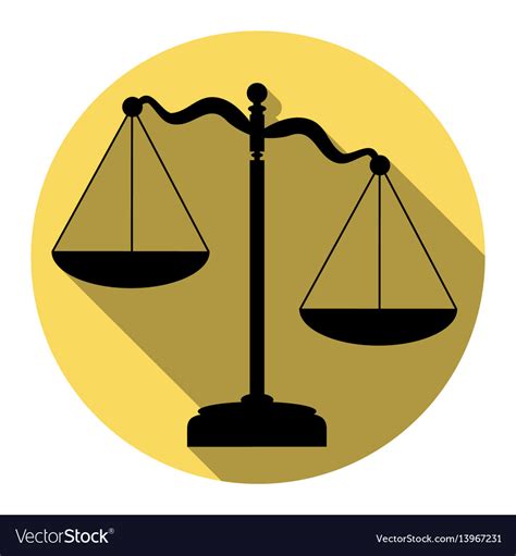 Scales Of Justice Sign Flat Black Icon Royalty Free Vector