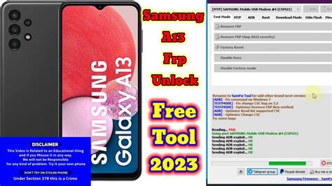 Samsung A13 Frp Unlock Free Tool SamFw Frp Tool 2023