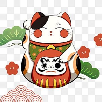 Japanese Lucky Cat PNG Transparent Traditional Decoration Japanese