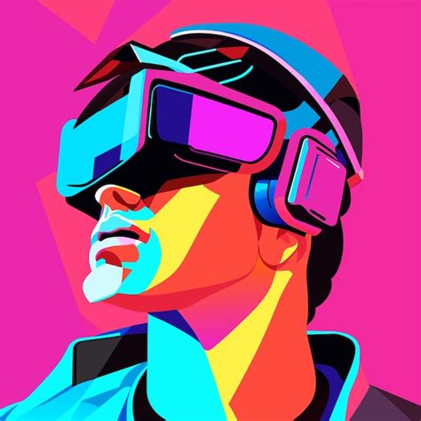 Premium Vector Man Wearing Vr Glasses