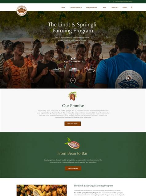 Redesign for Lindt & Sprüngli Farming Program | Amazee Labs