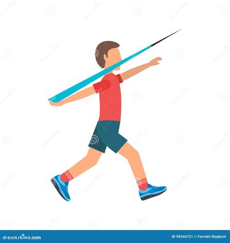 Javelin Throw Cartoon Vector | CartoonDealer.com #90346721