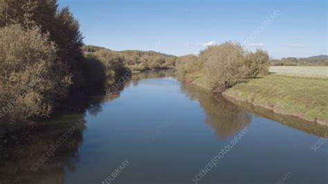 Aerial of River Wye, Wales, UK - Stock Video Clip - K010/9902 - Science Photo Library