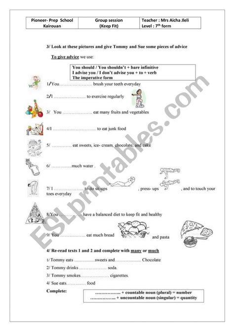 Keep Fit Group Session Esl Worksheet By Aycha