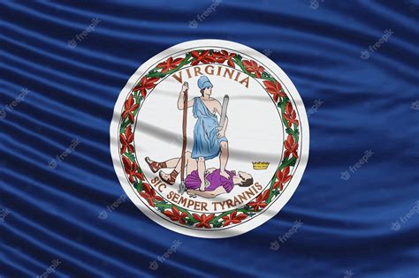 Premium Photo Virginia State Flag Wave Close Up Virginia Flag Background