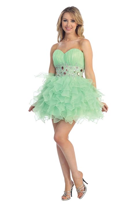 Fabulous Short Sexy Flirty Fun Strapless Prom Homecoming Detail Midriff