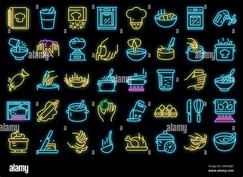 Hands Preparing Foods Icons Set Outline Set Of Hands Preparing Foods