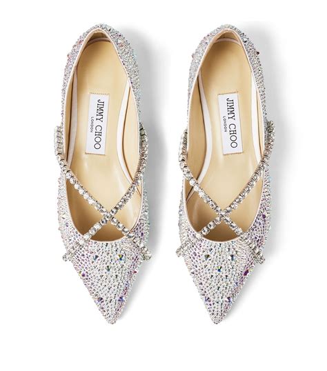 Jimmy Choo Genevi Crystal Embellished Flats Harrods Us