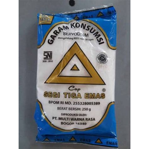 Jual SEGITIGA EMAS Garam Halus Beryodium 250g Shopee Indonesia