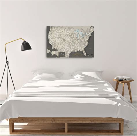 USA Push Pin Travel Map With 1,000 Pins - Brown and Tan – Modern Map Art