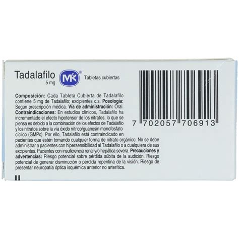 Tadalafil Mg Tableta Recubierta Caja X Tabletas Los Expertos En