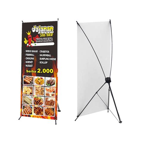 Jual X Banner Jajanan Sosis Bakar Ukuran X Cm Cetak X Banner Y