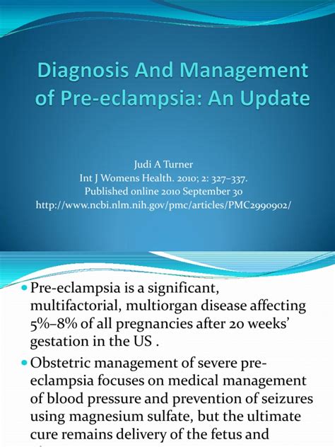 Pdf Diagnosis And Management Of Pre Eclampsia Dokumentips