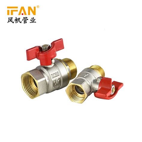 Ifan Factory Sale Brass Butterfly Ball Valve Female Male Thread Brass