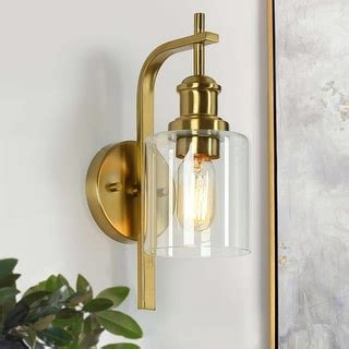 Colbey Modern Glam Light Gold Wall Sconce Lighting Glass Bathroom