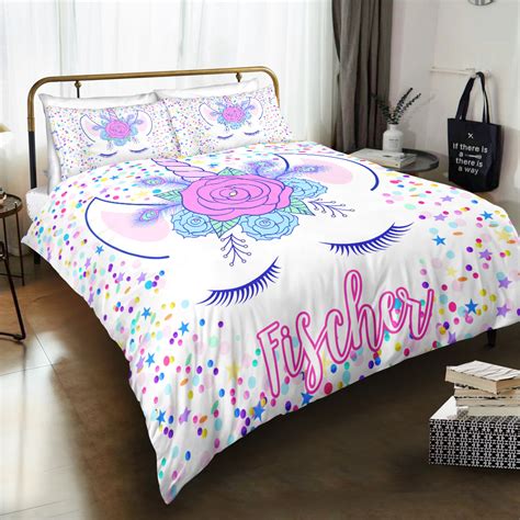 Personalized Beloved Unicorn Lash Bedding Set Unilovers