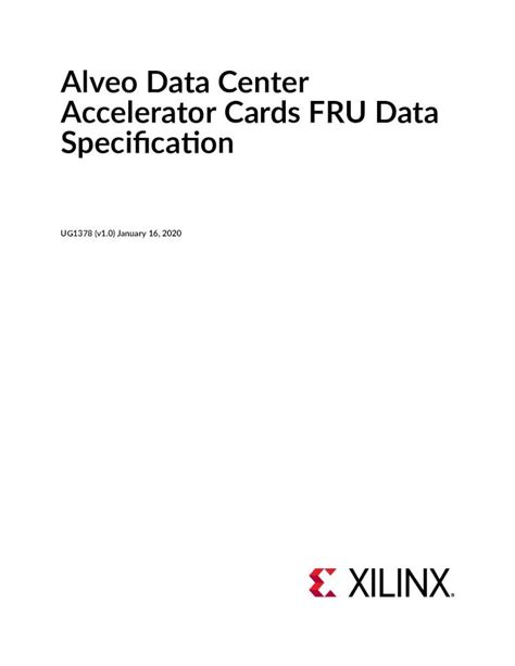 PDF Alveo Data Center Accelerator Cards FRU Data Specification 2021