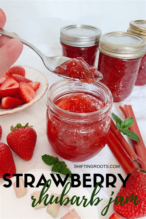 Homemade Strawberry Rhubarb Jam With Pectin Shifting Roots