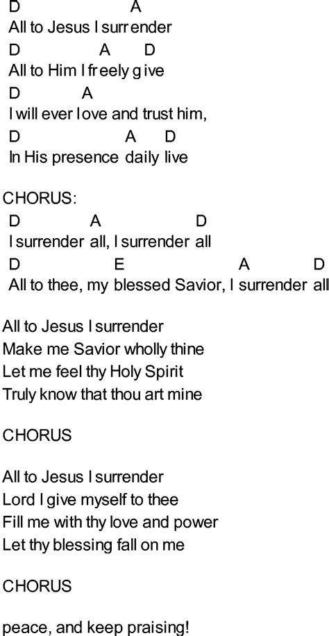 Bluegrass songs with chords - I Surrender All