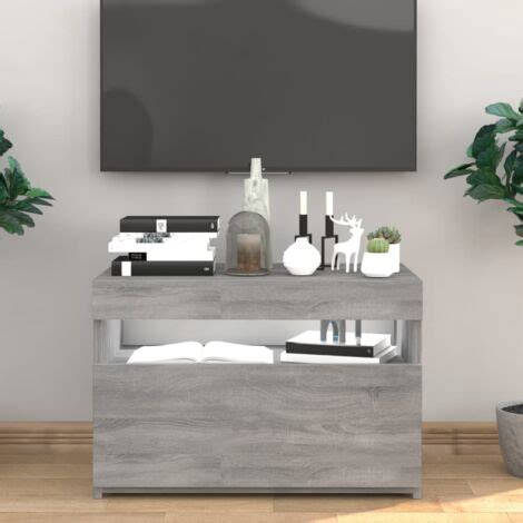 Furniture Limited Meuble Tv Avec Lumi Res Led Sonoma Gris