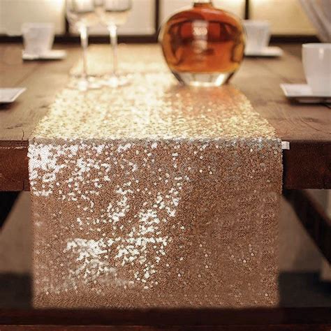 Buy Luxury Rose Gold Sequin Table Runners For Wedding Party Home Decoration