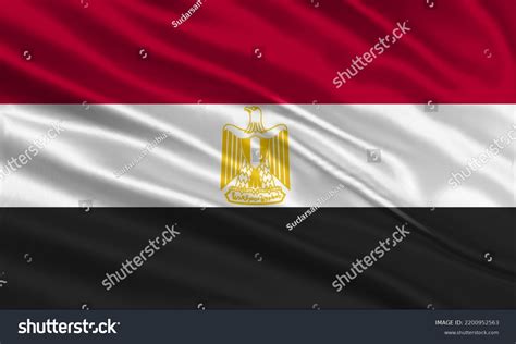 Egypt Flag Design Waving Egyptian Flag Stock Vector Royalty Free