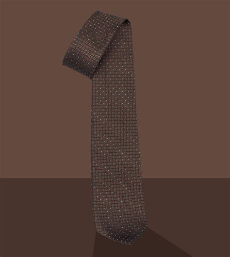 Esclusivo Italiano Seven Fold Tie Firenze Marrone Silk Ties Fabric