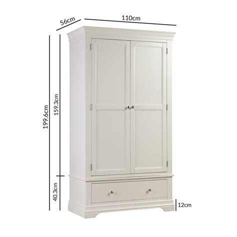 White Painted French Double Wardrobe With Drawer Olivia Furniture123