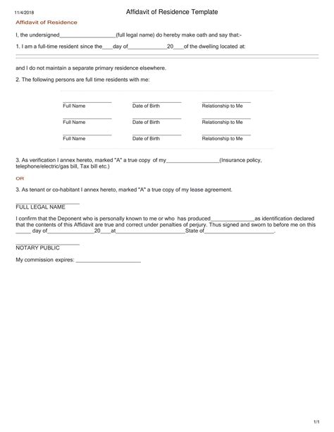 Free Printable Proof Of Residency Letter Templates [pdf Word] Examples