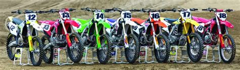 Mxa Four Stroke Shootout Suzuki Honda Gasgas Kawasaki