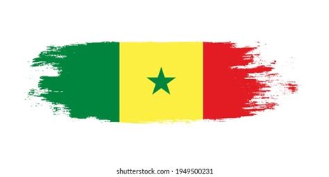 Grunge Brush Stroke Senegal National Flag Stock Vector Royalty Free