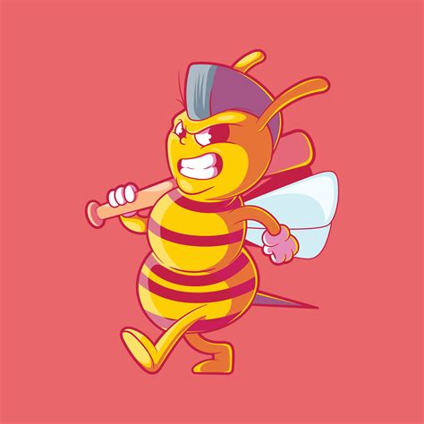 Angry Bumble Bee Vector