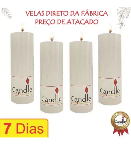 Kit 20 Velas 7 Dias Votiva Branca 260g Parafina Pura Atacado Frete grátis