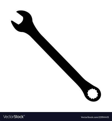 Wrench Silhouette Isolated On White Background Vector Illustration