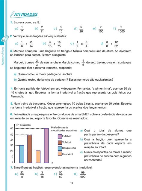 Frações 6 Ano Exercícios Librain