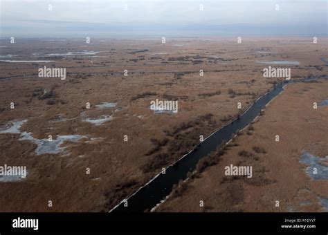 The Volga Delta River Aerial View In Astrakhan Region Russia Stock