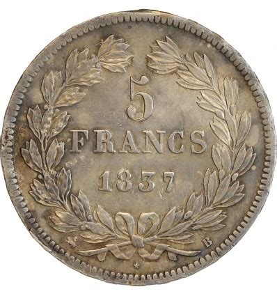 5 Francs Louis Philippe Ier Tête Laurée Tranche En Relief Monnaies Ar