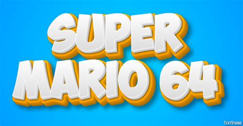 Super Mario 64 Text Effect and Logo Design Videogame